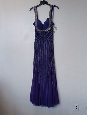 Sean Collection Violet Beaded Prom Gown